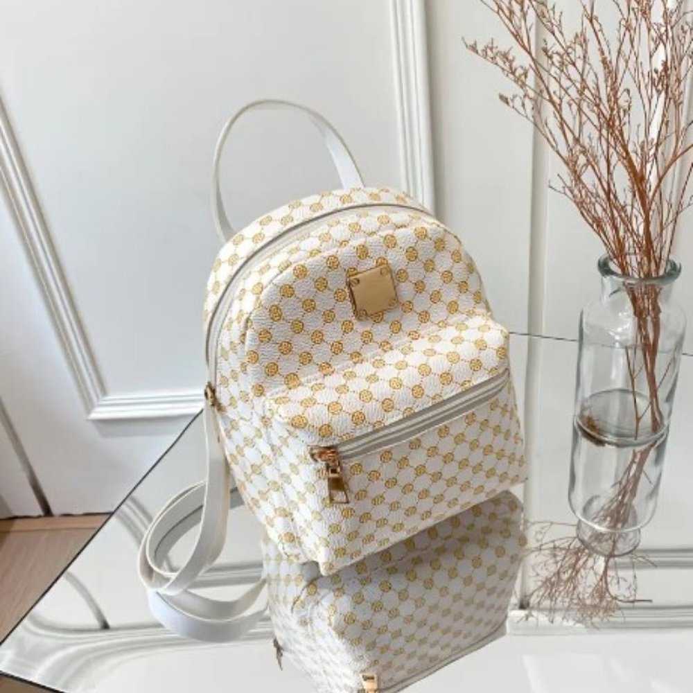 Brand New Zipper Backpack, Women's Geometric Backpack Adjustable Strap